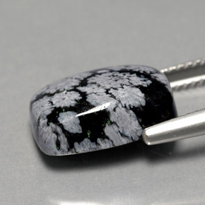 Obsidiana floco de neve multicolorido natural 6,92ct, almofada cortada, opaco
