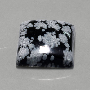 Obsidiana Floco de Neve Floco de neve Natural 12.23ct, Quadrado, Opaco