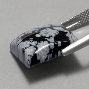 Obsidiana Floco de Neve Floco de neve Natural 12.23ct, Quadrado, Opaco
