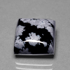 Obsidiana Floco de Neve Floco de neve Natural 7.80ct, Quadrado, Opaco