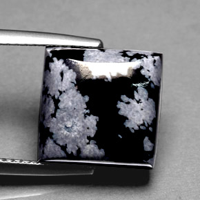 Obsidiana Floco de Neve Floco de neve Natural 7.80ct, Quadrado, Opaco