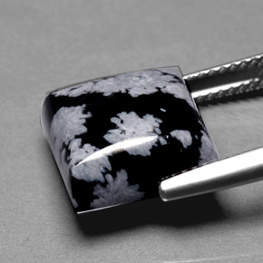 Obsidiana Floco de Neve Floco de neve Natural 7.80ct, Quadrado, Opaco