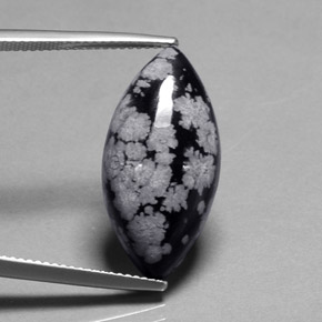 Obsidiana floco de neve multicolorido natural 10,16ct, marquise, opaco