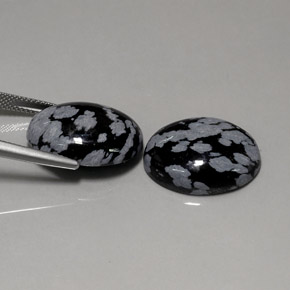 Pedras preciosas de obsidiana floco de neve multicolorido natural de  ct, corte oval, opaco
