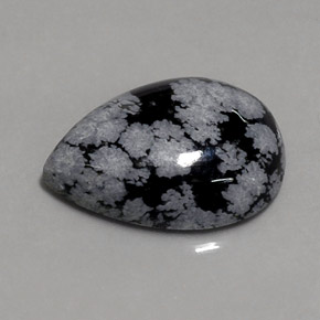 Obsidiana floco de neve multicolorido natural 8,15ct, formato de pêra, opaco