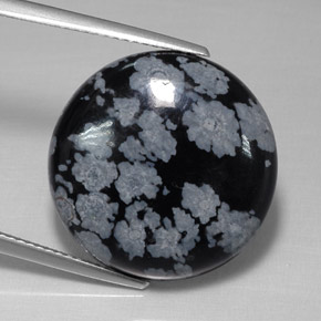 Obsidiana floco de neve multicolorido natural 15,77ct, corte redondo, opaco