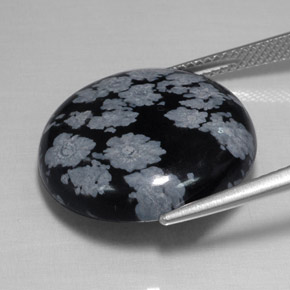 Obsidiana floco de neve multicolorido natural 15,77ct, corte redondo, opaco