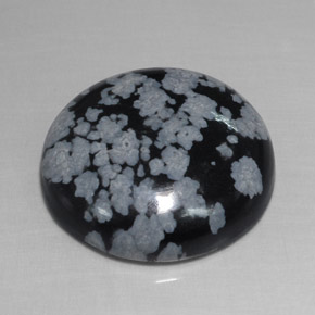 Obsidiana floco de neve multicolorido natural 16,38ct, corte redondo, opaco