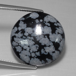 Obsidiana floco de neve multicolorido natural 16,38ct, corte redondo, opaco