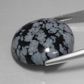 Obsidiana floco de neve multicolorido natural 16,38ct, corte redondo, opaco