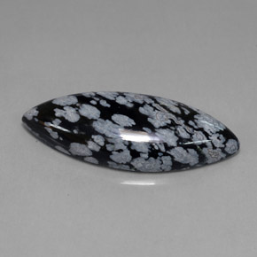 Obsidiana floco de neve preto natural 21,02ct, marquise, opaco