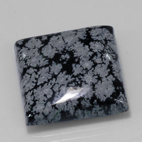 Obsidiana floco de neve preto natural 22,09ct, quadrado, opaco