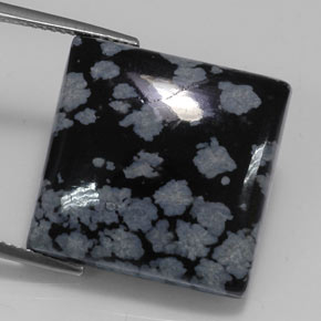 Obsidiana floco de neve multicolorido natural 20,43ct, quadrado, opaco
