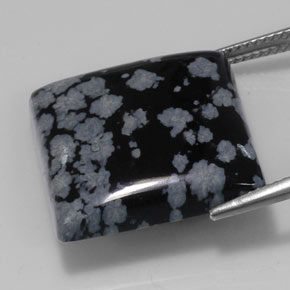 Obsidiana floco de neve multicolorido natural 20,43ct, quadrado, opaco