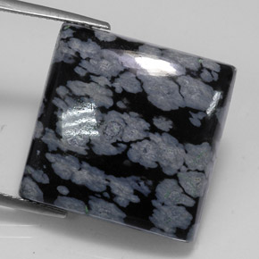 Obsidiana floco de neve multicolorido natural 22,48ct, quadrado, opaco
