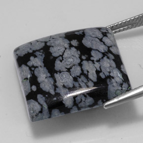 Obsidiana floco de neve multicolorido natural 22,48ct, quadrado, opaco