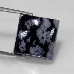 Obsidiana floco de neve multicolorido natural 11,52ct, quadrado, opaco