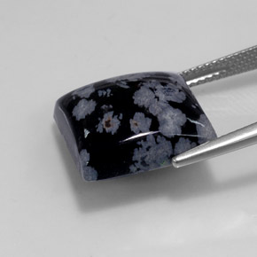 Obsidiana floco de neve multicolorido natural 11,52ct, quadrado, opaco