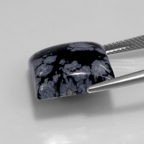 Obsidiana floco de neve multicolorido natural 11,74ct, quadrado, opaco