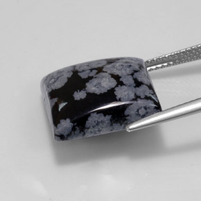 Obsidiana floco de neve multicolorido natural 10,81ct, quadrado, opaco