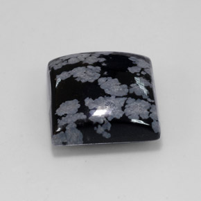 Obsidiana floco de neve multicolorido natural 12,41ct, quadrado, opaco