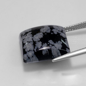 Obsidiana floco de neve multicolorido natural 12,41ct, quadrado, opaco
