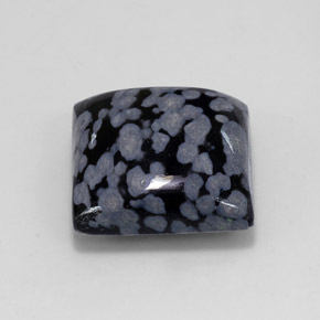 Obsidiana Floco de Neve cinza-branco preto Natural 11.18ct, Quadrado, Opaco