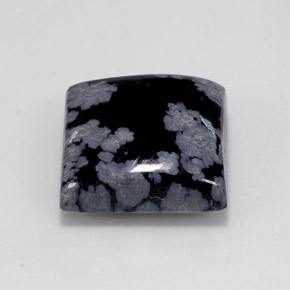 Obsidiana floco de neve multicolorido natural 12,26ct, quadrado, opaco