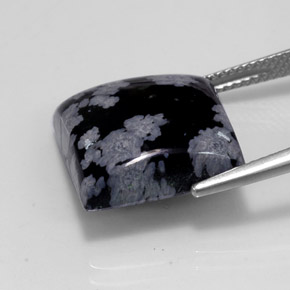 Obsidiana floco de neve multicolorido natural 12,26ct, quadrado, opaco