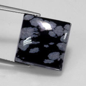 Obsidiana floco de neve multicolorido natural 11,53ct, quadrado, opaco