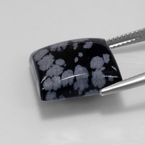 Obsidiana floco de neve multicolorido natural 11,53ct, quadrado, opaco