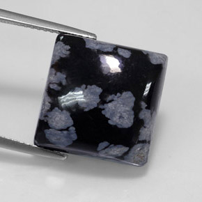 Obsidiana floco de neve multicolorido natural 11,46ct, quadrado, opaco