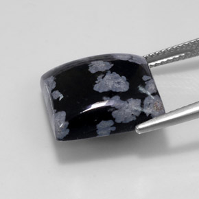 Obsidiana floco de neve multicolorido natural 11,46ct, quadrado, opaco