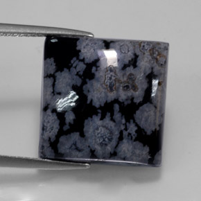 Obsidiana floco de neve multicolorido natural 11,21ct, quadrado, opaco