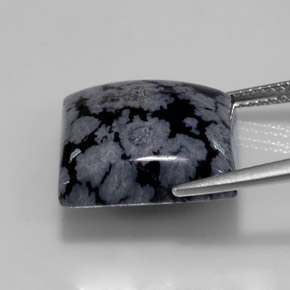 Obsidiana floco de neve multicolorido natural 11,21ct, quadrado, opaco