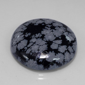 Obsidiana Floco de Neve Floco de neve Natural 26.75ct, Corte Redondo, Opaco
