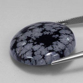 Obsidiana Floco de Neve Floco de neve Natural 26.75ct, Corte Redondo, Opaco