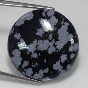 Obsidiana floco de neve multicolorido natural 27,65ct, corte redondo, opaco