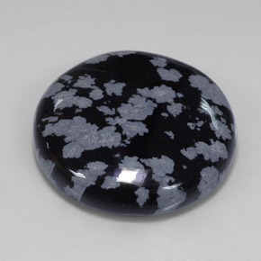 Obsidiana floco de neve multicolorido natural 27,65ct, corte redondo, opaco