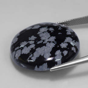 Obsidiana floco de neve multicolorido natural 27,65ct, corte redondo, opaco