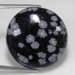Obsidiana floco de neve multicolorido natural 25,71ct, corte redondo, opaco