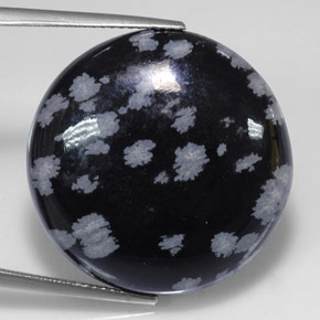 Obsidiana floco de neve multicolorido natural 26,06ct, corte redondo, opaco