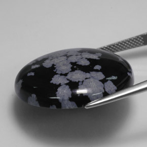 Obsidiana floco de neve multicolorido natural 26,71ct, corte redondo, opaco