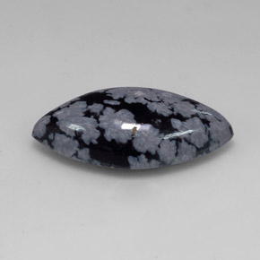 Obsidiana Floco de Neve cinza-branco preto Natural 9.87ct, Marquesa, Opaco