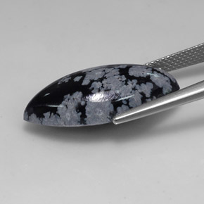 Obsidiana floco de neve multicolorido natural 10,55ct, marquise, opaco