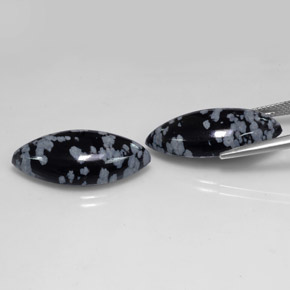 Pedras preciosas de obsidiana floco de neve multicolorido natural de  ct, marquise, opaco