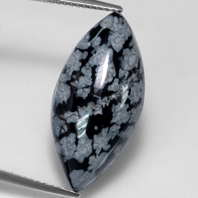 Obsidiana floco de neve multicolorido natural 9,88ct, marquise, opaco