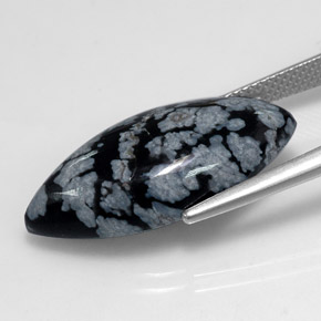 Obsidiana floco de neve multicolorido natural 9,88ct, marquise, opaco