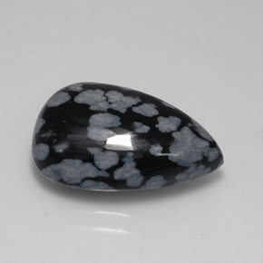 Obsidiana floco de neve multicolorido natural 6,26ct, formato de pêra, opaco