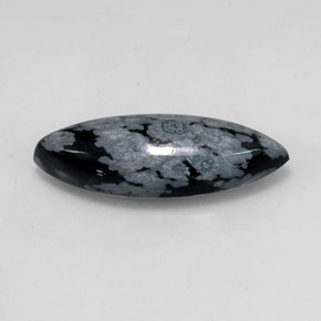 Obsidiana floco de neve multicolorido natural 8,69ct, marquise, opaco